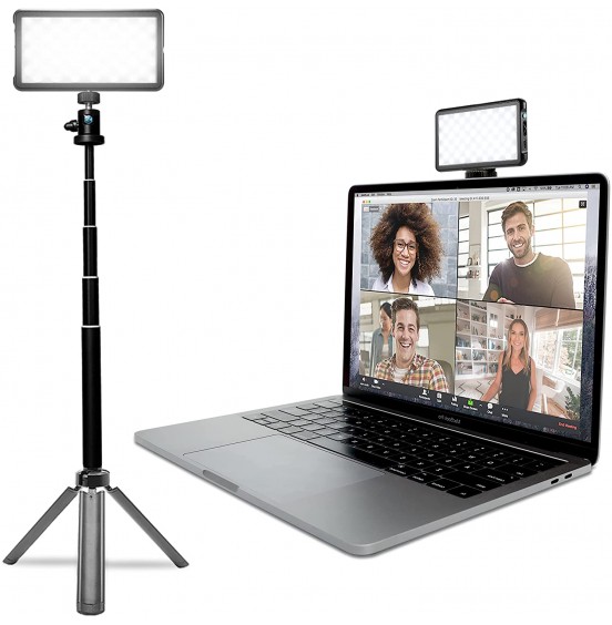 Lume Cube Broadcast Lighting Kit | Live Streaming, Video Conferencing, Remote Working, Zoom Webcam | Lighting Accessory for Laptop, Adjustable Brightness and Color Temperature, Computer Mount Included