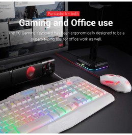 Redragon S101 Wired Gaming Keyboard and Mouse Combo RGB Backlit Gaming Keyboard with Multimedia Keys Wrist Rest and Red Backlit Gaming Mouse 3200 DPI for Windows PC Gamers (Black)