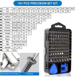 STREBITO Precision Screwdriver Set 124-Piece Electronics Tool Kit with 101 Bits Magnetic Screwdriver Set for Computer, Laptop, Cell Phone, PC, MacBook, iPhone, Nintendo Switch, PS4, PS5, Xbox Repair