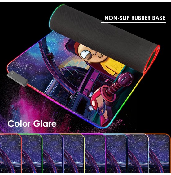 Bimormat RGB Mouse Pad LED Light Gaming Mouse Pad with Rubber Base Colorful Computer Carpet Desk Mat for PC Laptop (35.4 15.7 inch) (9040rkmomo)